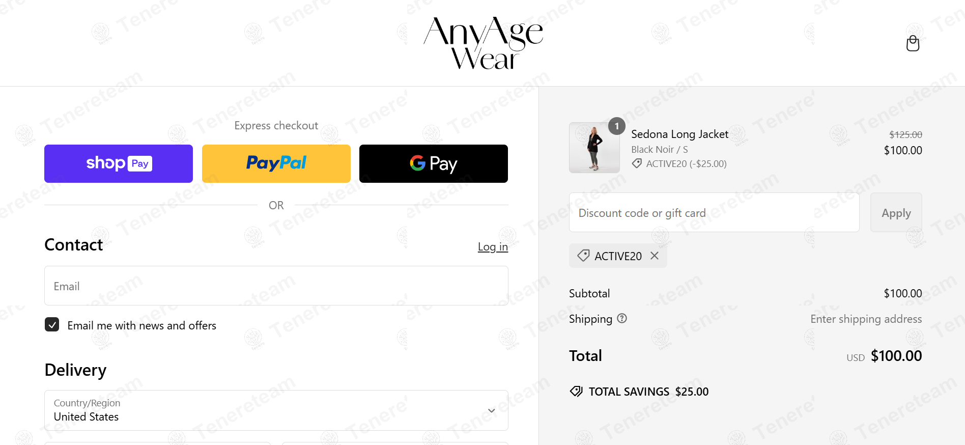 Any Age Activewear apply coupon code