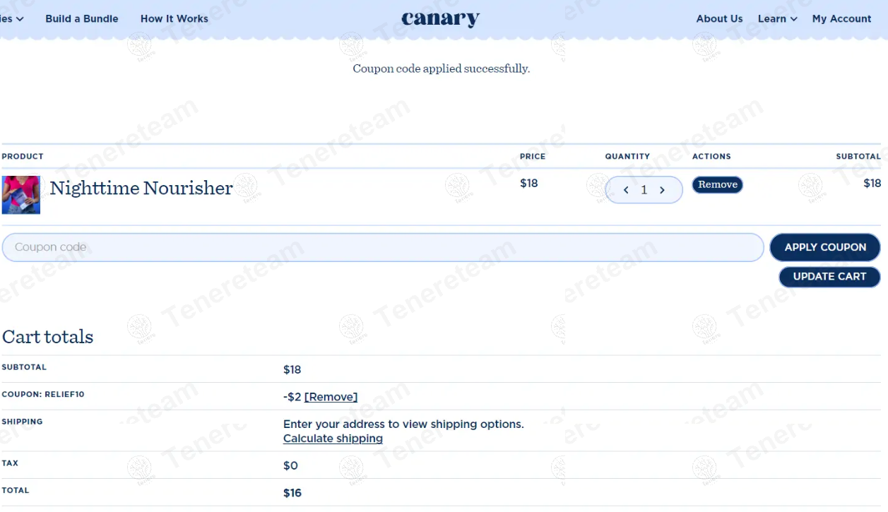 Canary Supplements apply coupon code