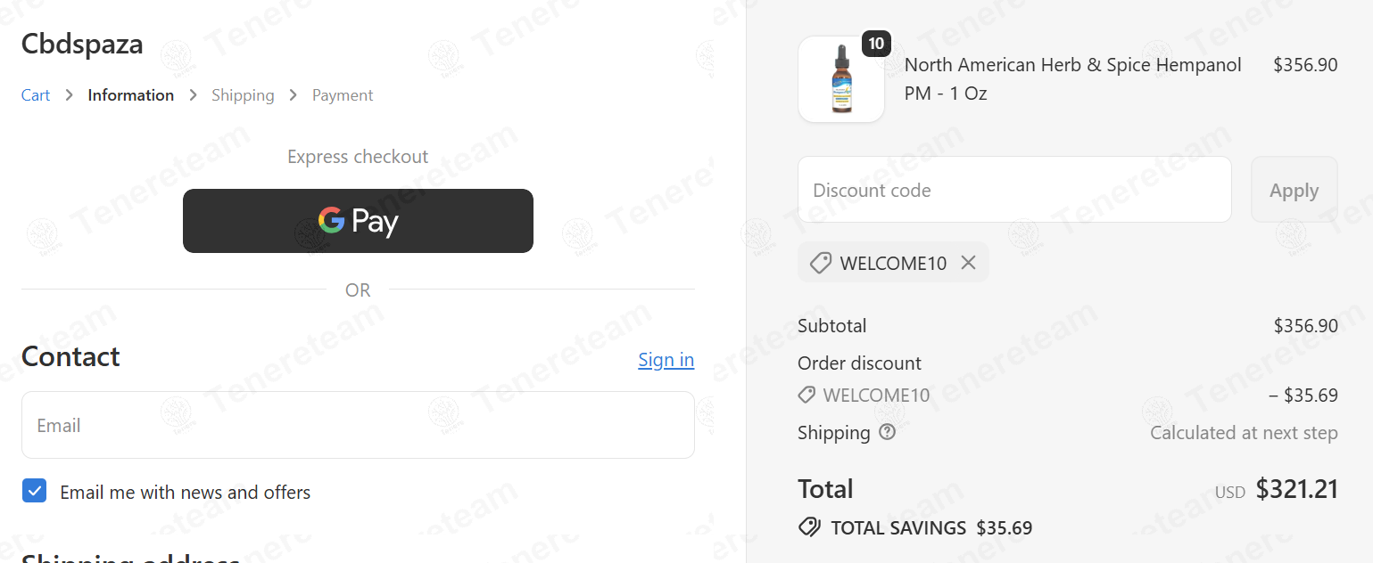 CBDSpaza apply coupon code
