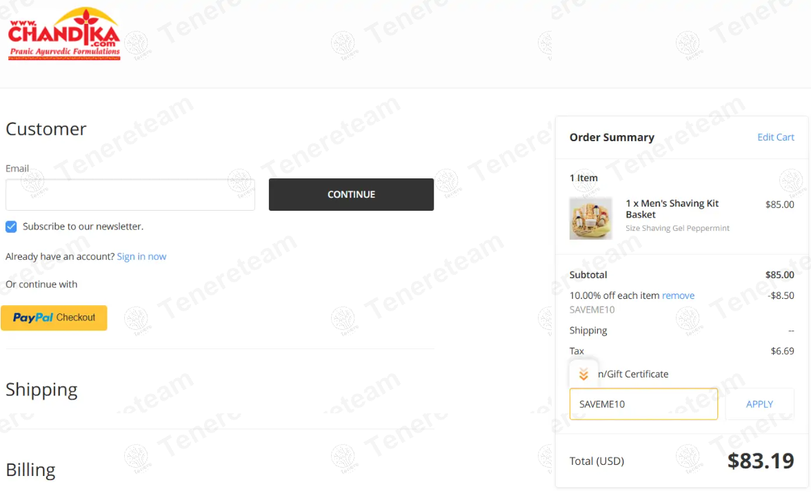 Chandika apply coupon code