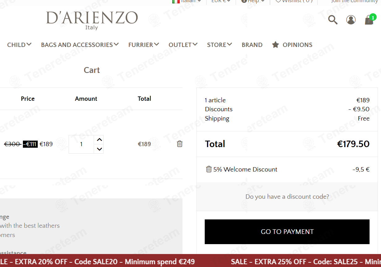 Darien Zo Collezioni IT apply coupon code
