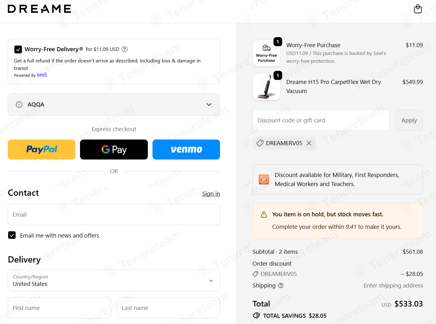Dreametech DE apply coupon code