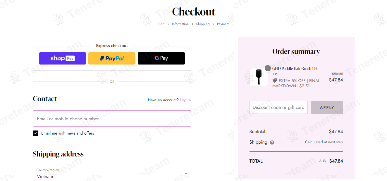 Fresh Beauty Co apply coupon code