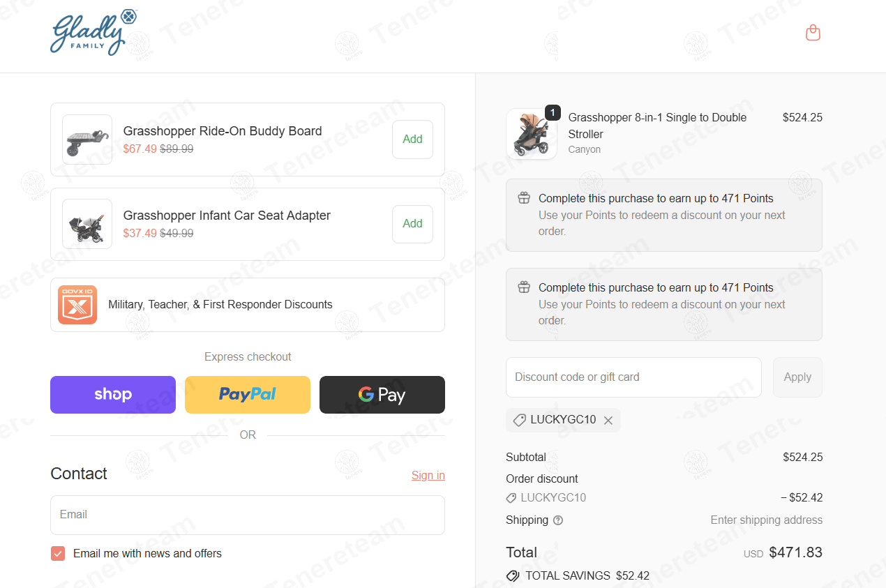 Gladly Family apply coupon code