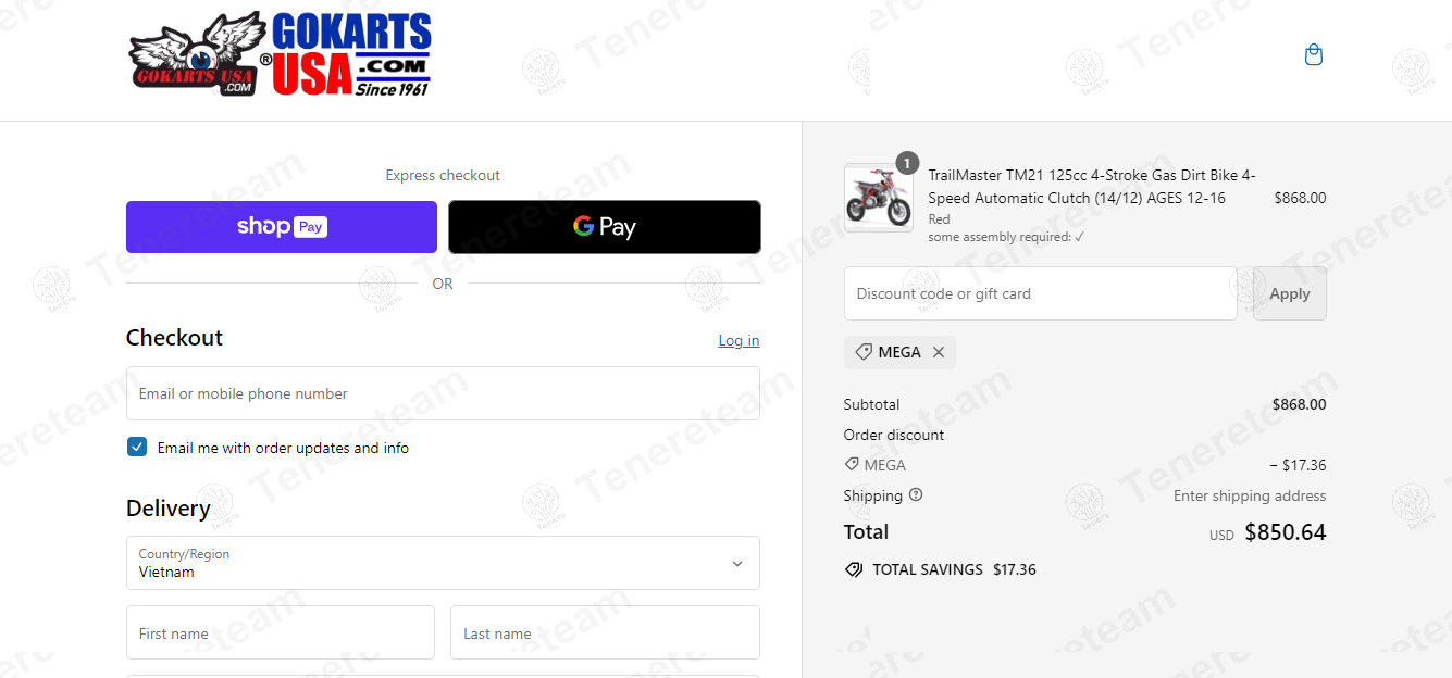 Gokartsusa.com apply coupon code