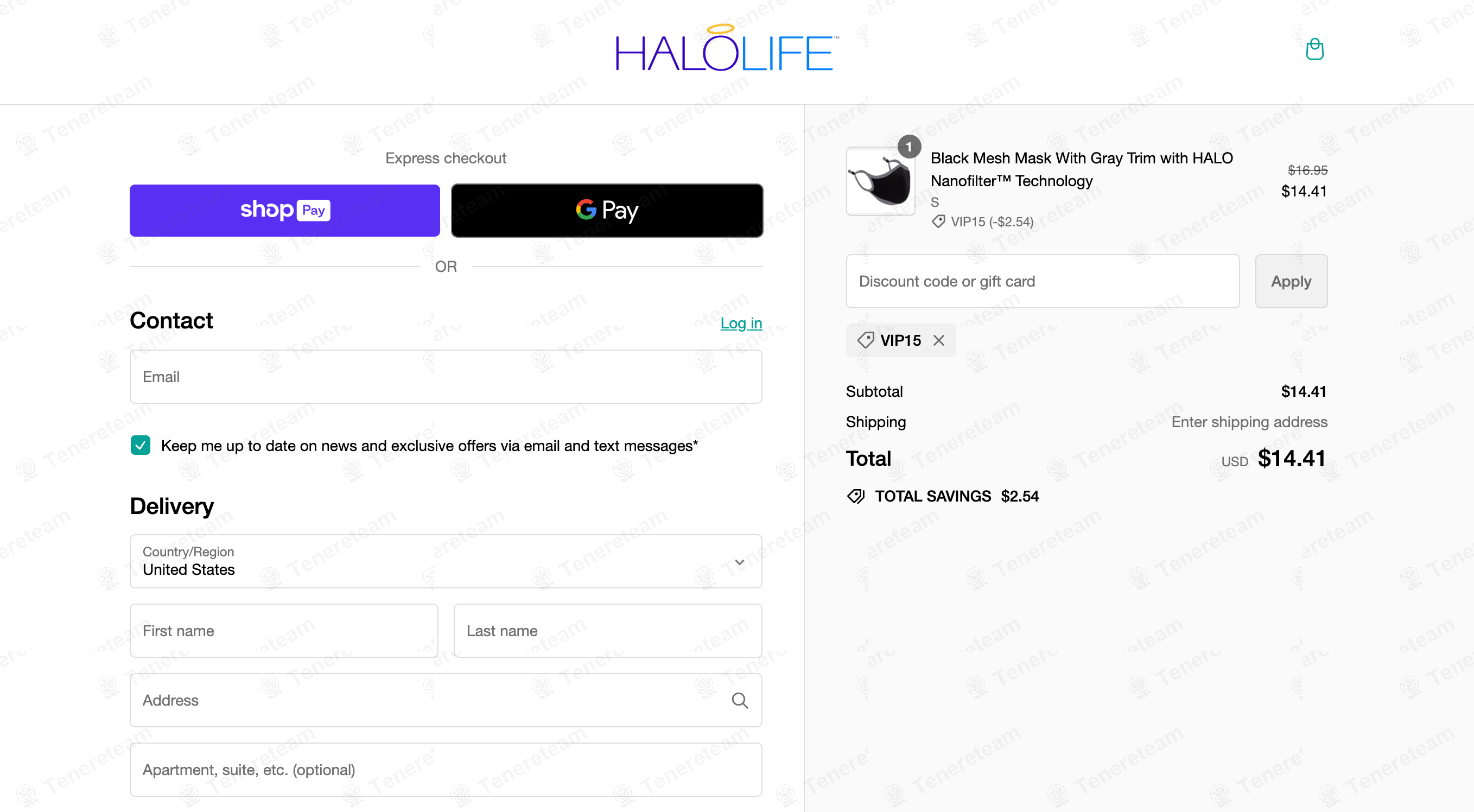 Halo Life apply coupon code