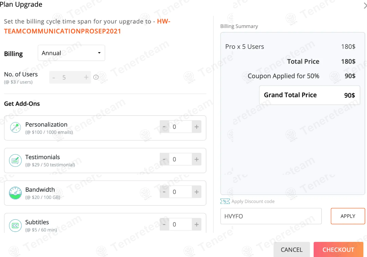 Hippo Video apply coupon code