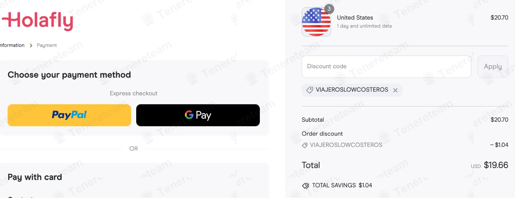 Holafly apply coupon code