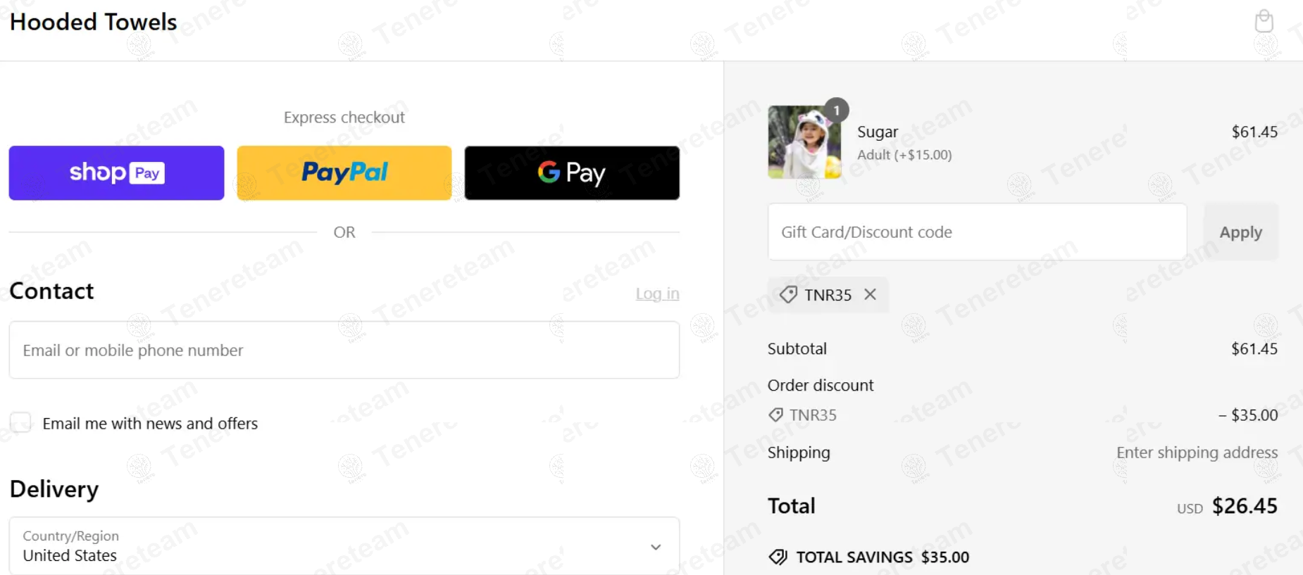 Hooded Towels apply coupon code