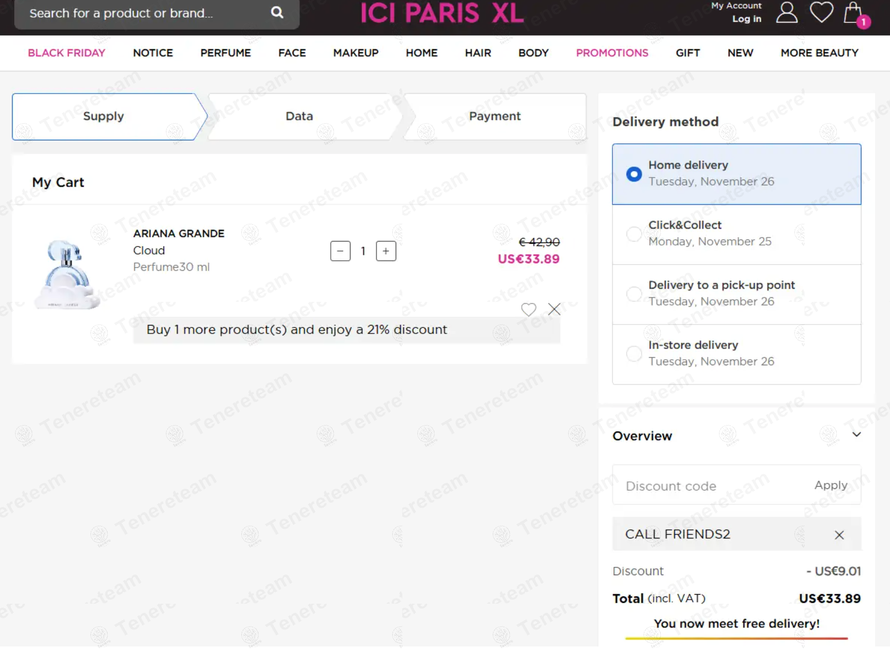 ICI Paris XL BE apply coupon code