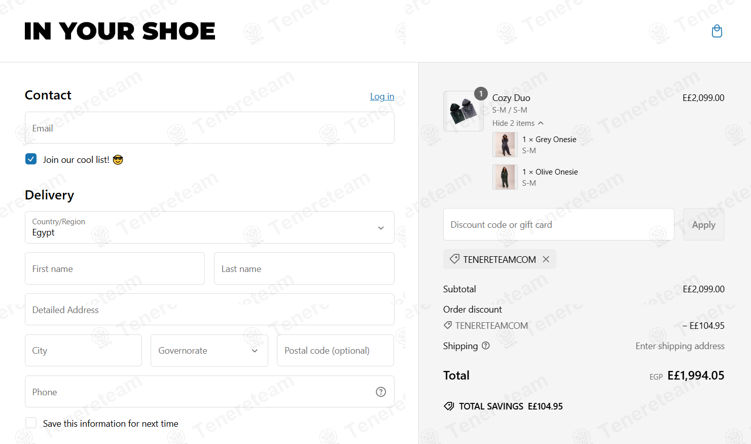 In Your Shoe apply coupon code