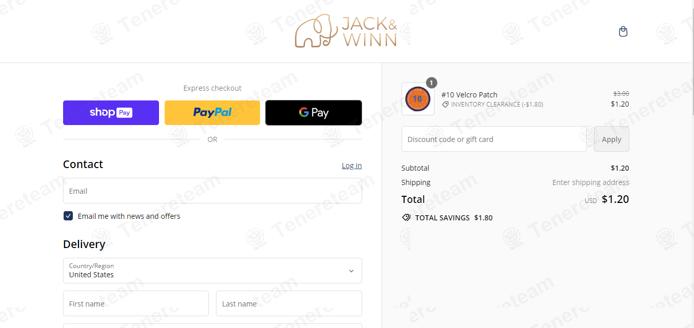 Jack And Winn apply coupon code