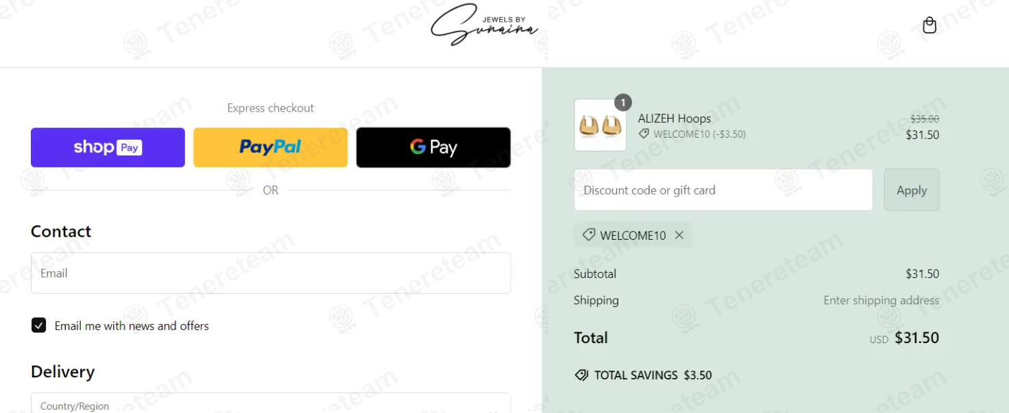 Jewels By Sunaina apply coupon code