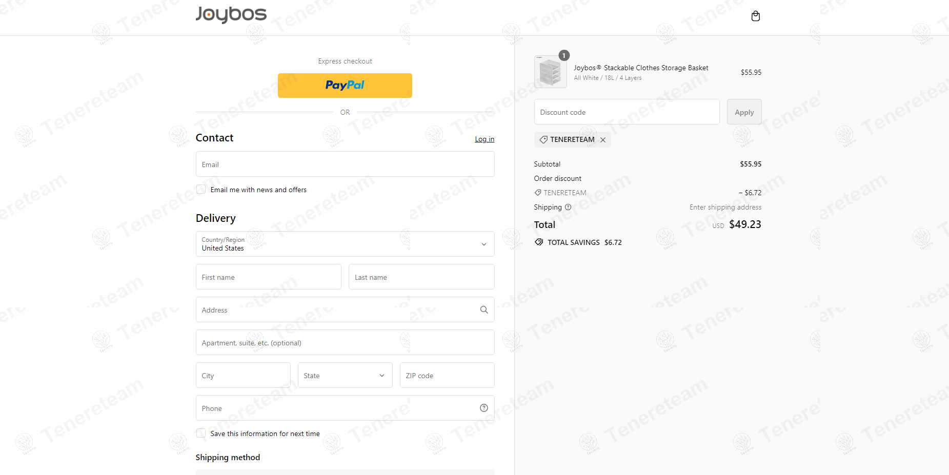 Joybos apply coupon code