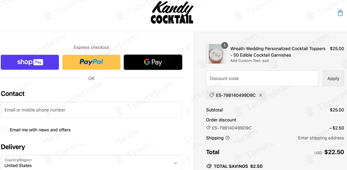 Kandy Cocktail apply coupon code
