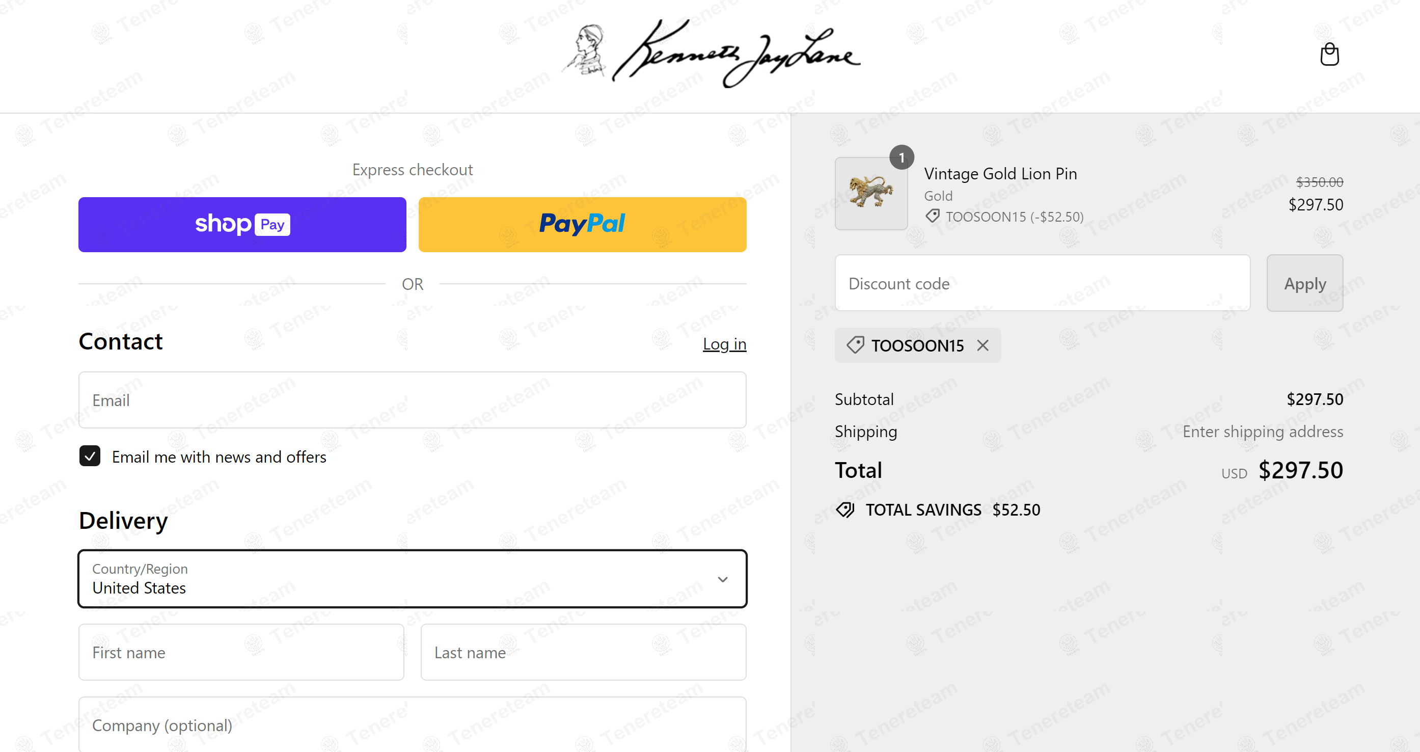 Kenneth Jay Lane apply coupon code