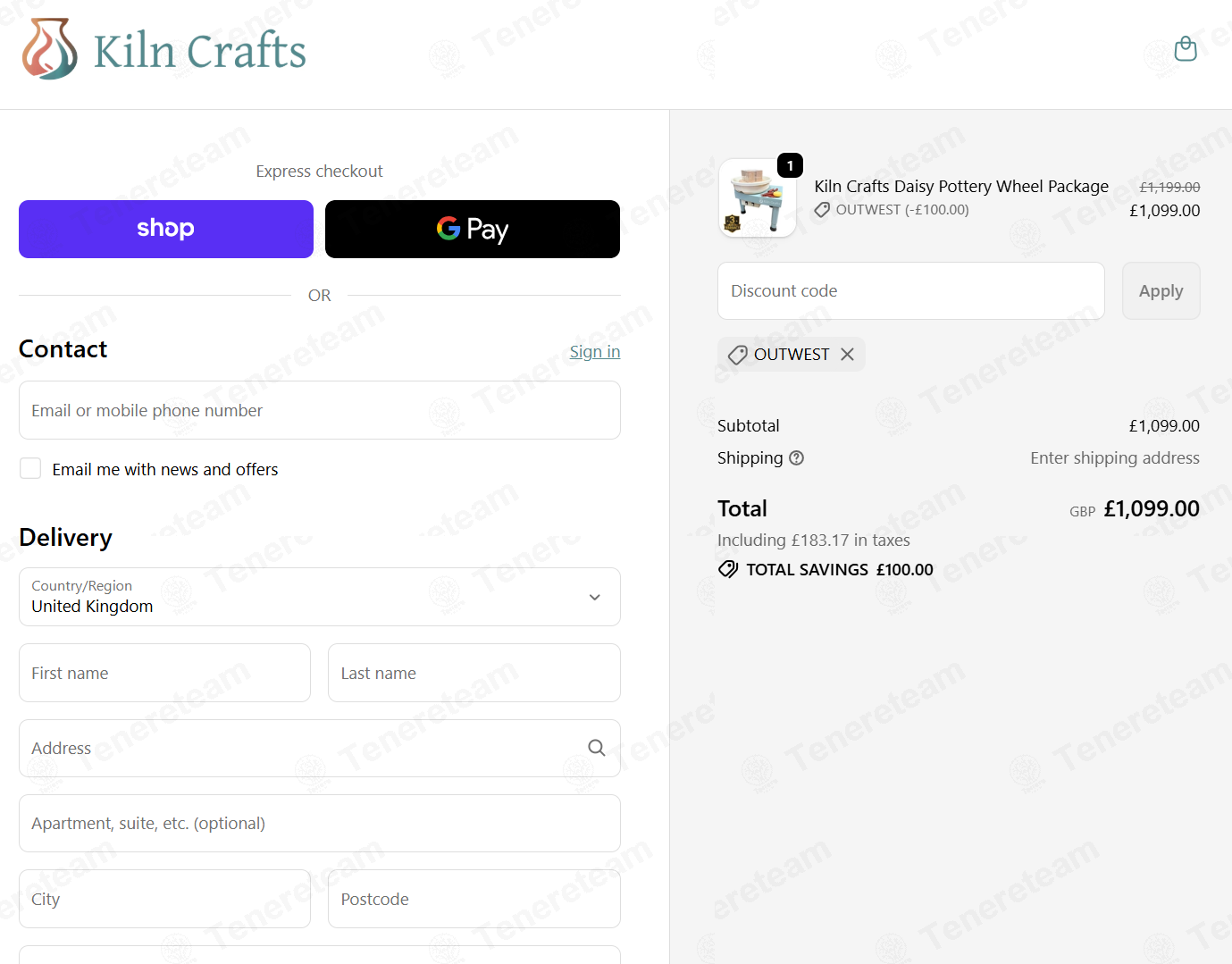 Kiln Crafts UK apply coupon code