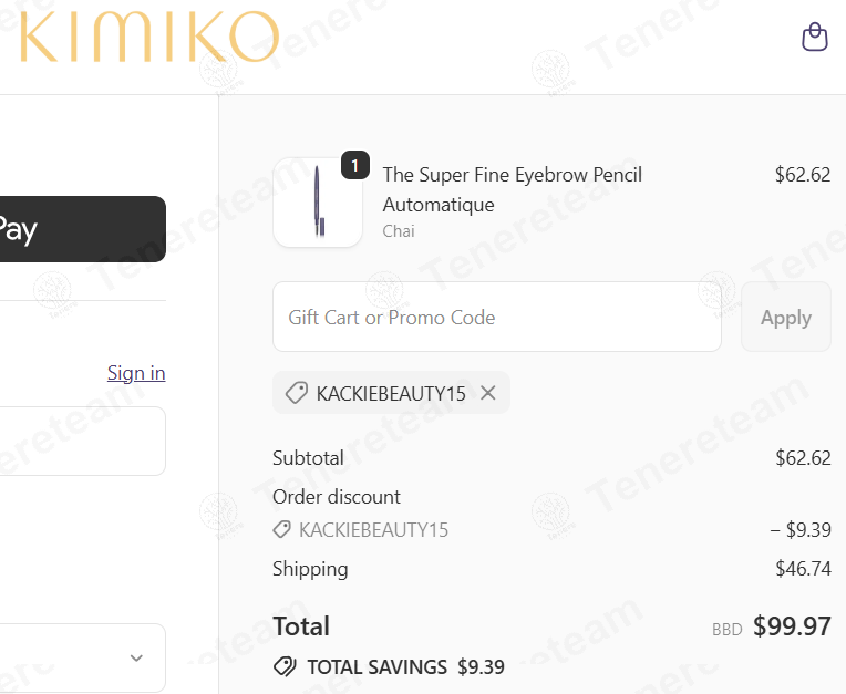 Kimiko Beauty apply coupon code