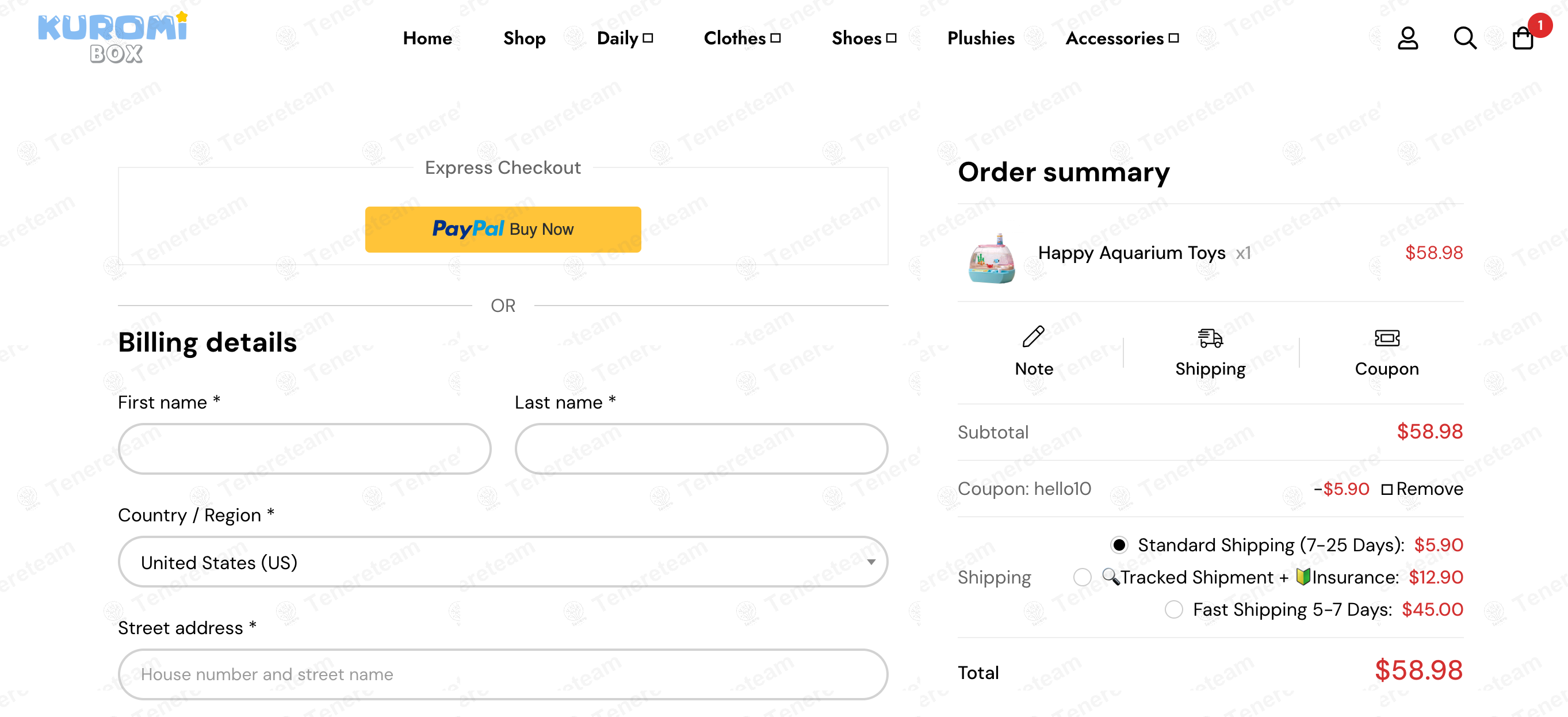 KUROMI BOX apply coupon code