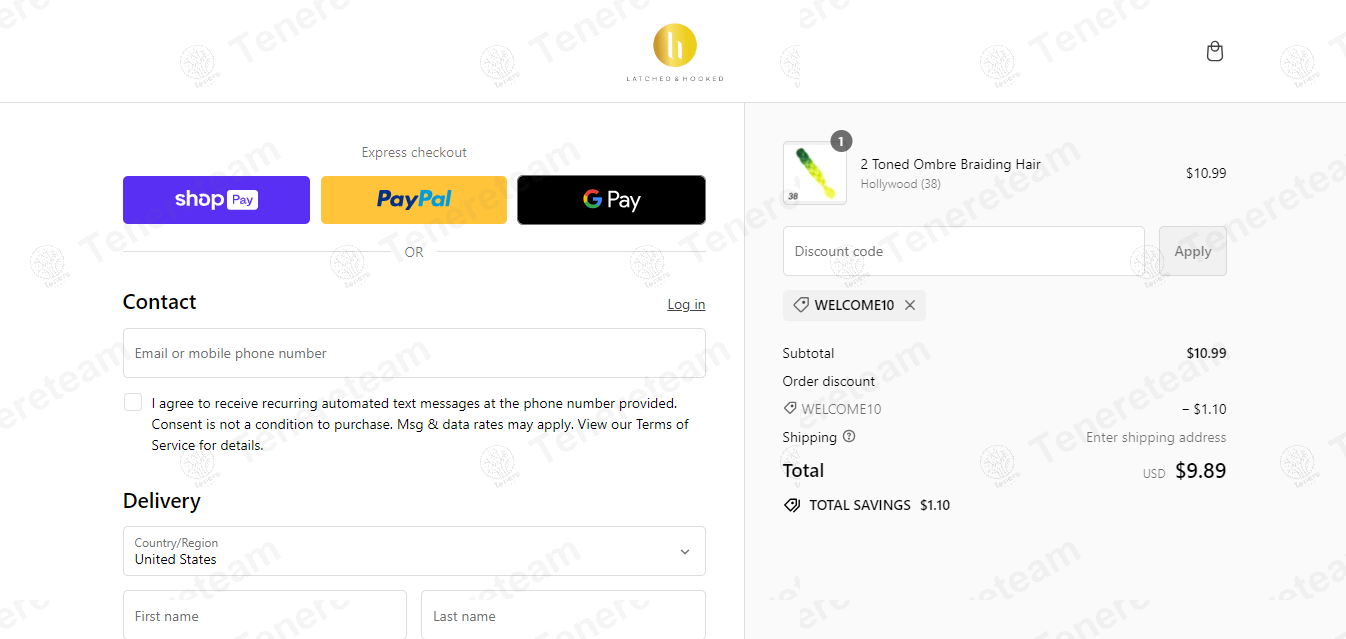 Latched And Hooked apply coupon code