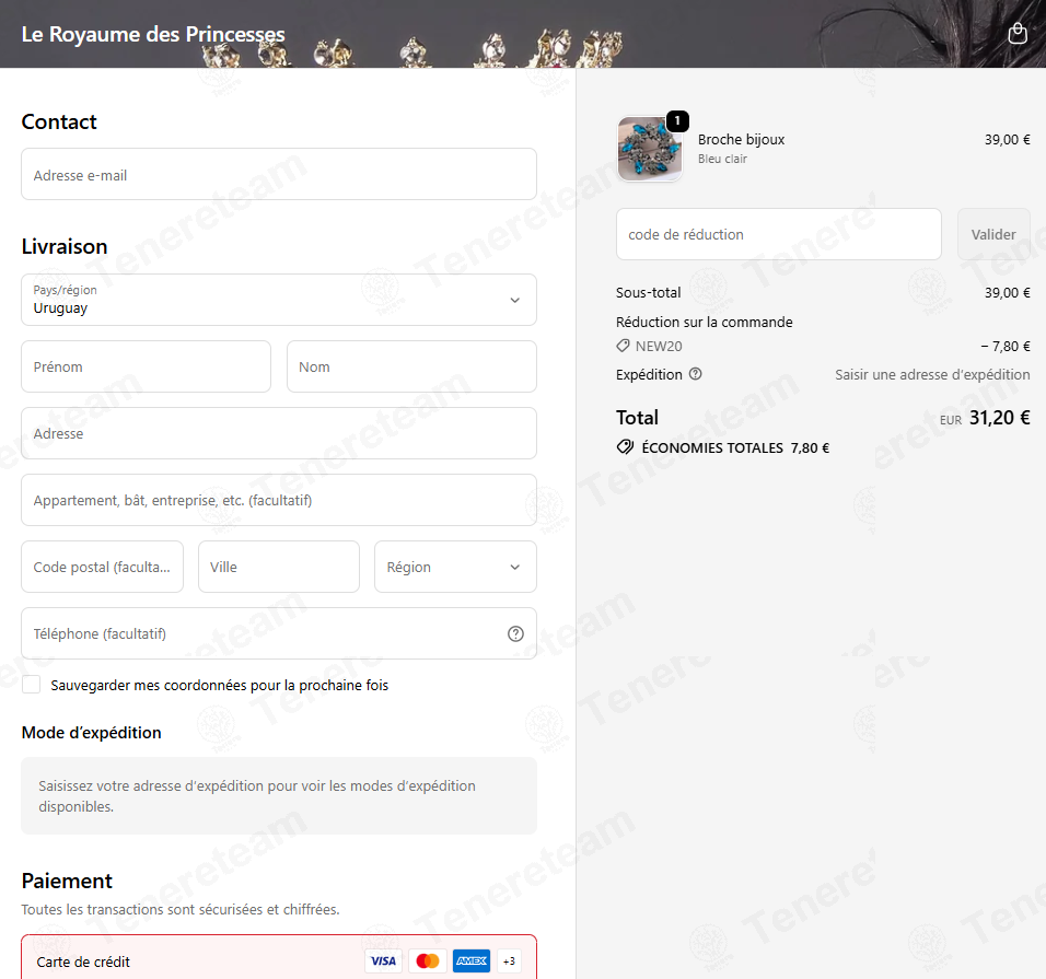 Le Royaume des Princesses apply coupon code