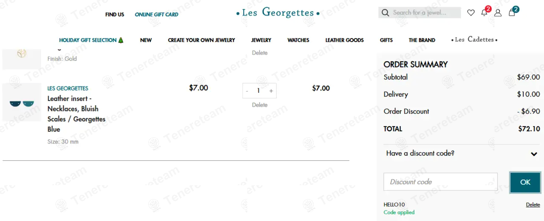 Les Georgettes apply coupon code