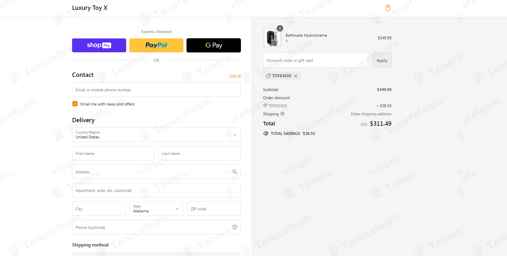 Luxury Toy X apply coupon code