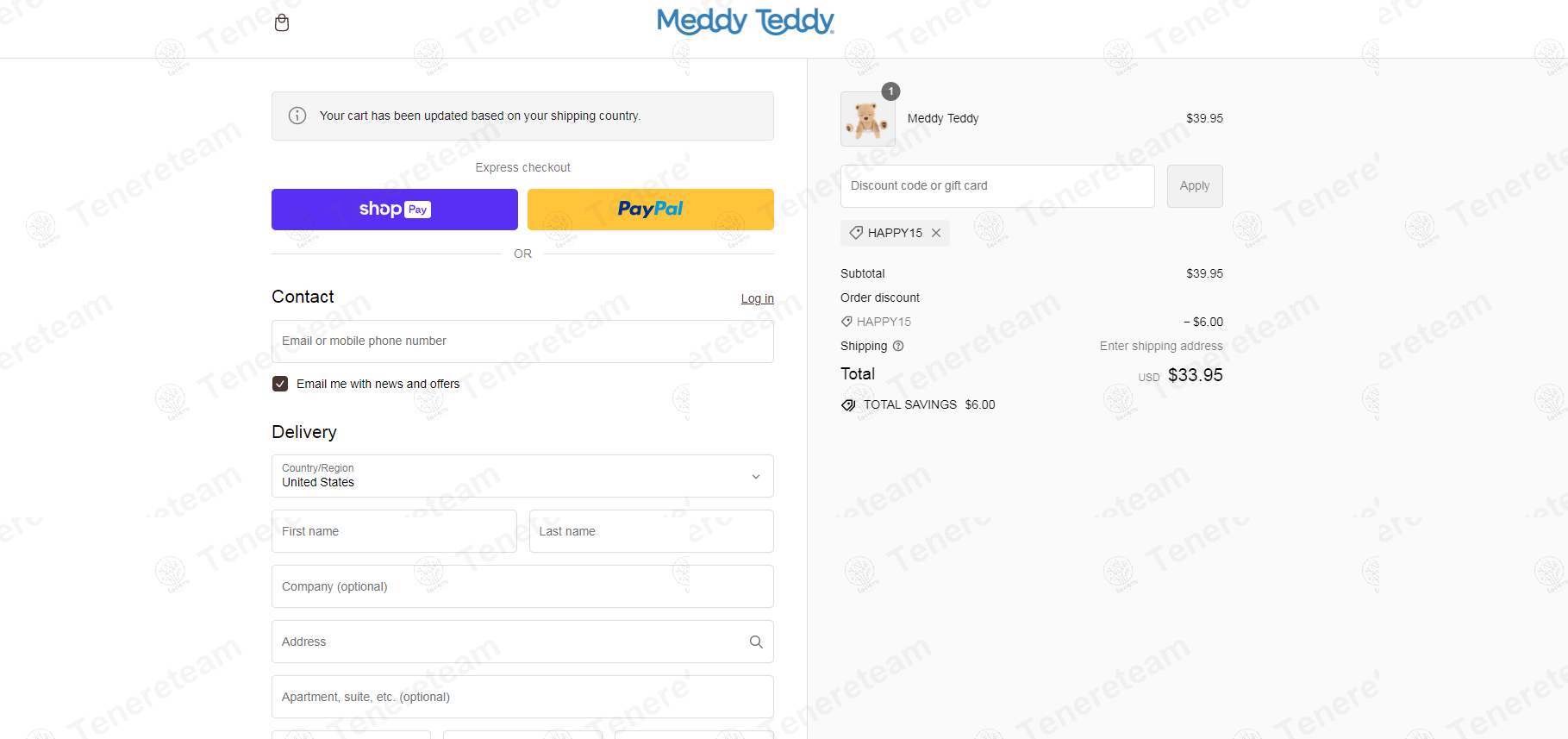 Meddy Teddy apply coupon code