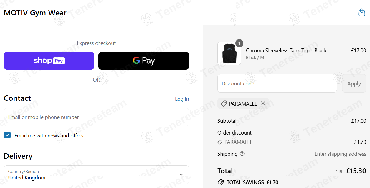 Motiv Gymwear apply coupon code