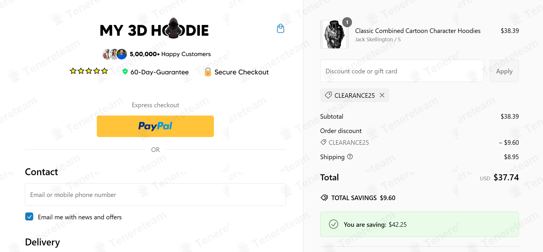 My 3D Hoodie apply coupon code
