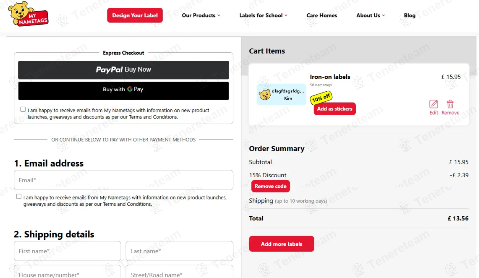 My Nametags apply coupon code
