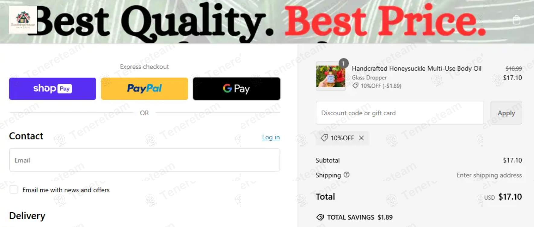 My Soothing House apply coupon code