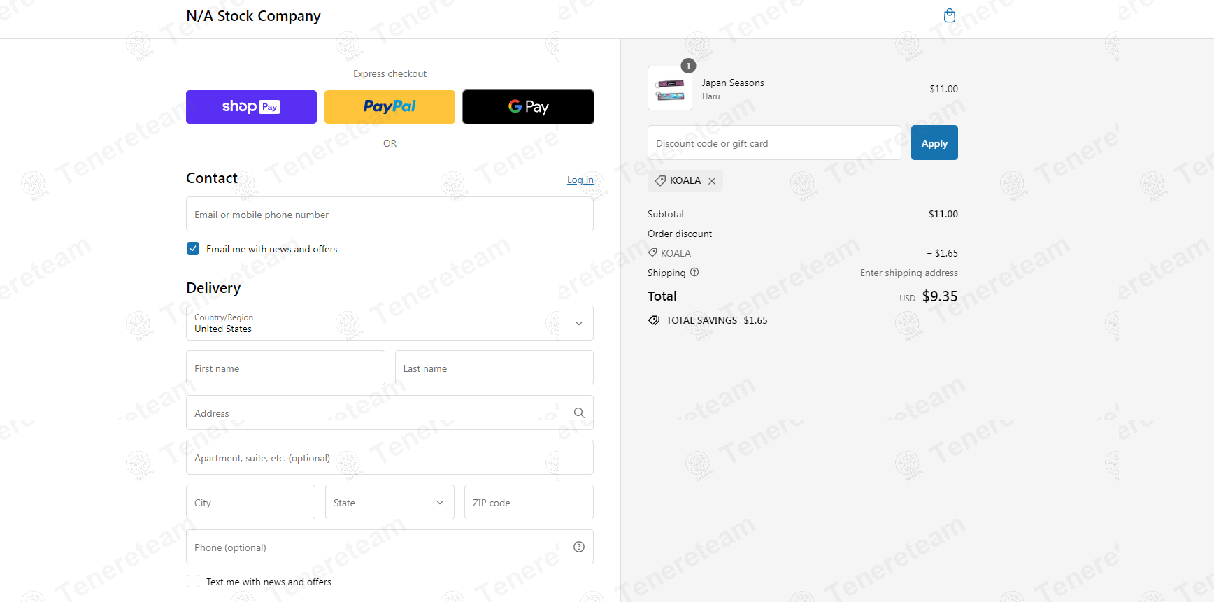 Na Stock Company apply coupon code