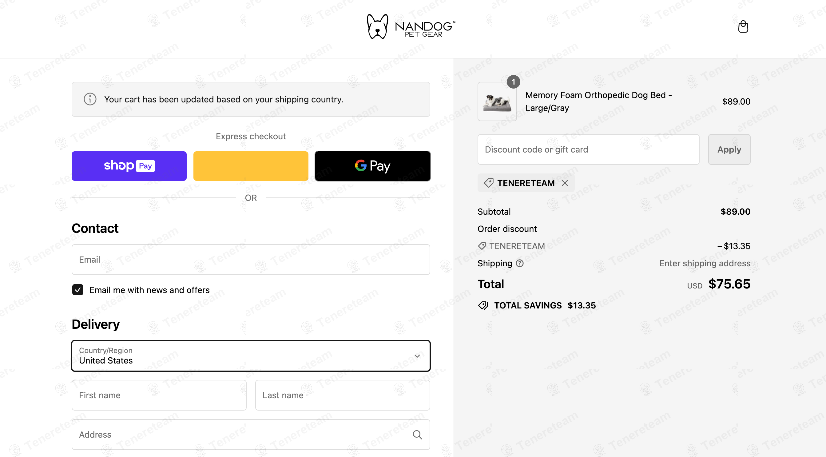 Nandog Pet Gear apply coupon code
