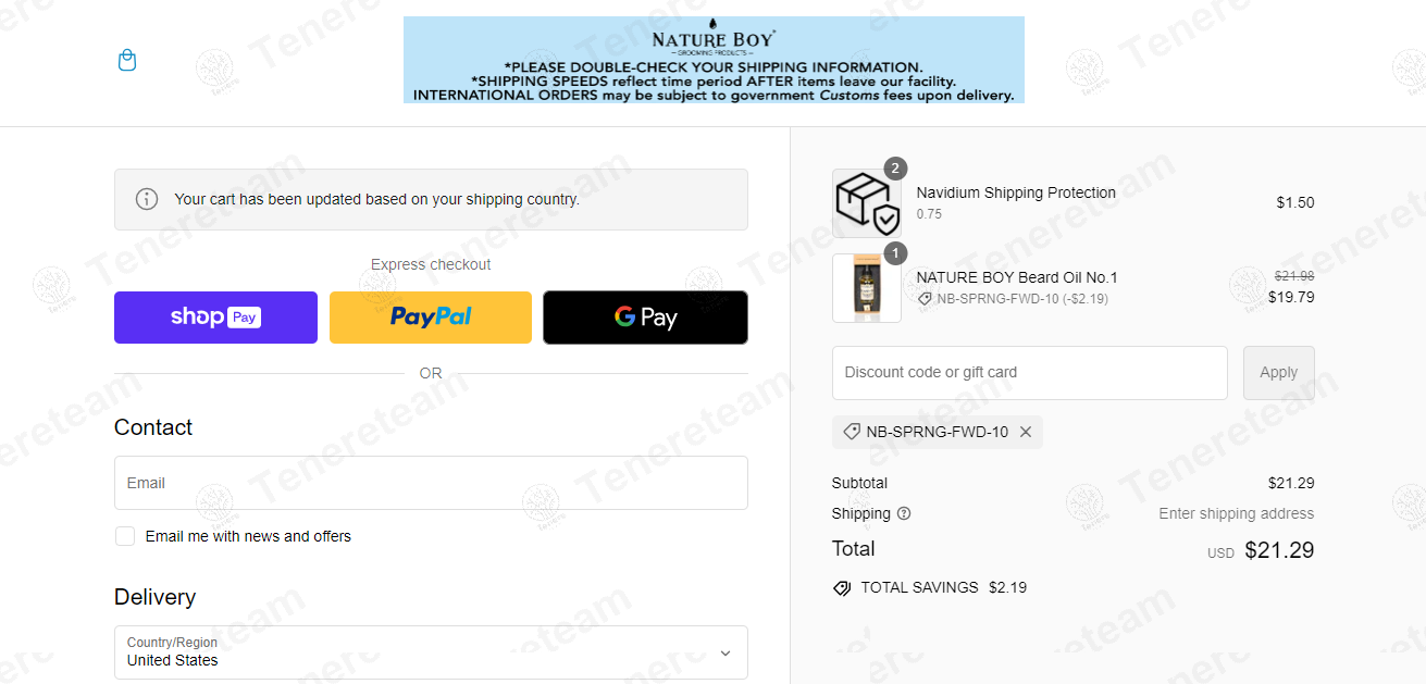 Nature Boy Products apply coupon code