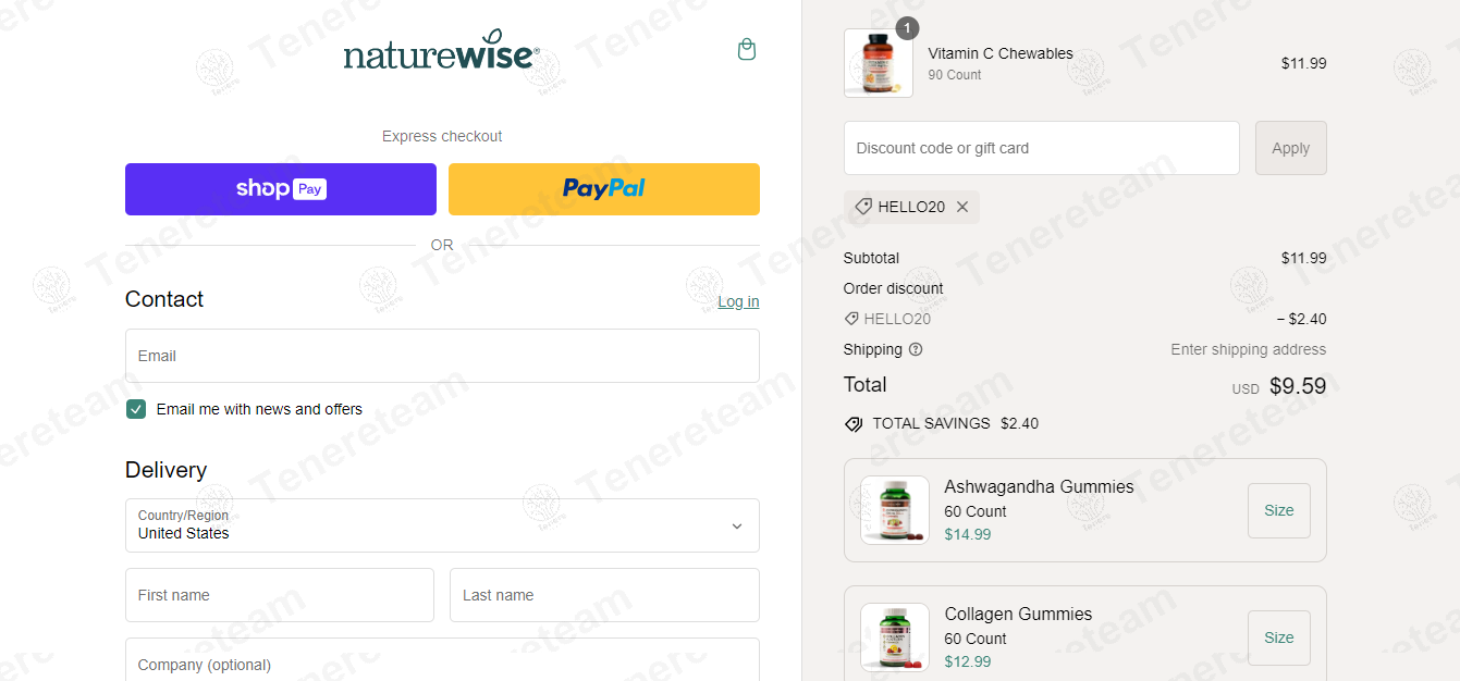 Nature Wise apply coupon code