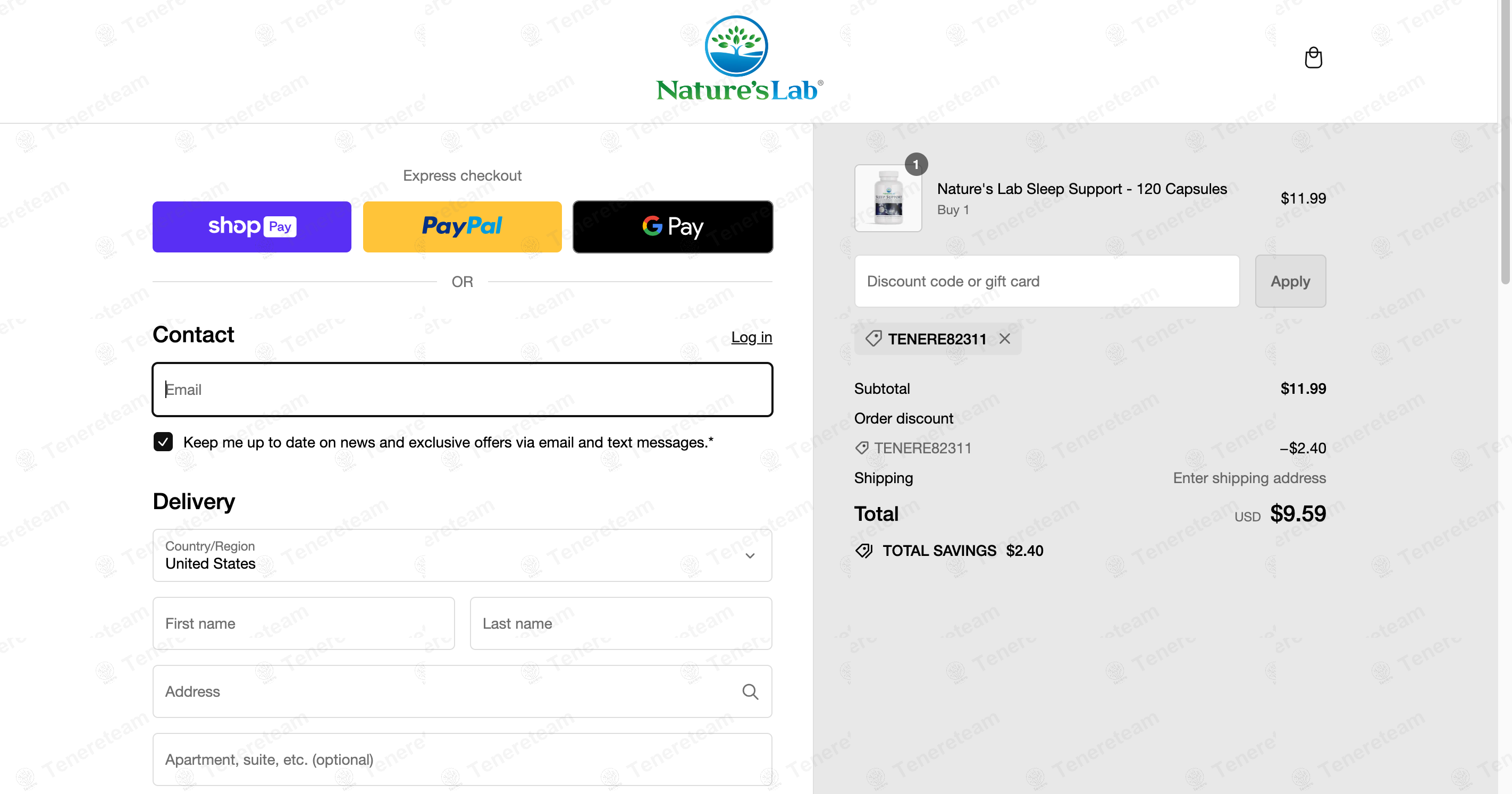 Nature's Lab apply coupon code