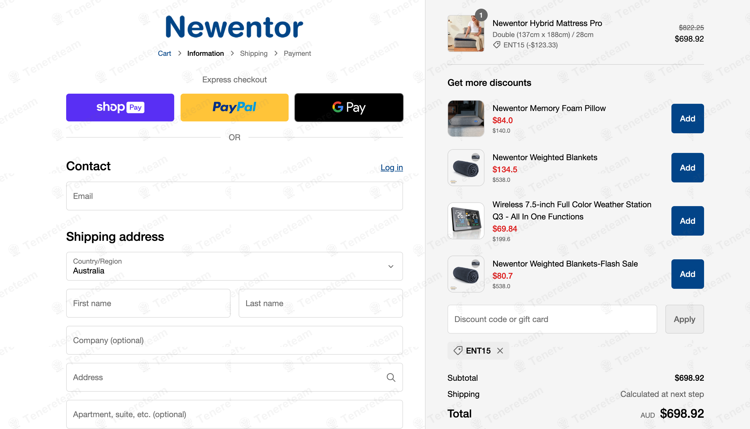 Newentor Australia apply coupon code