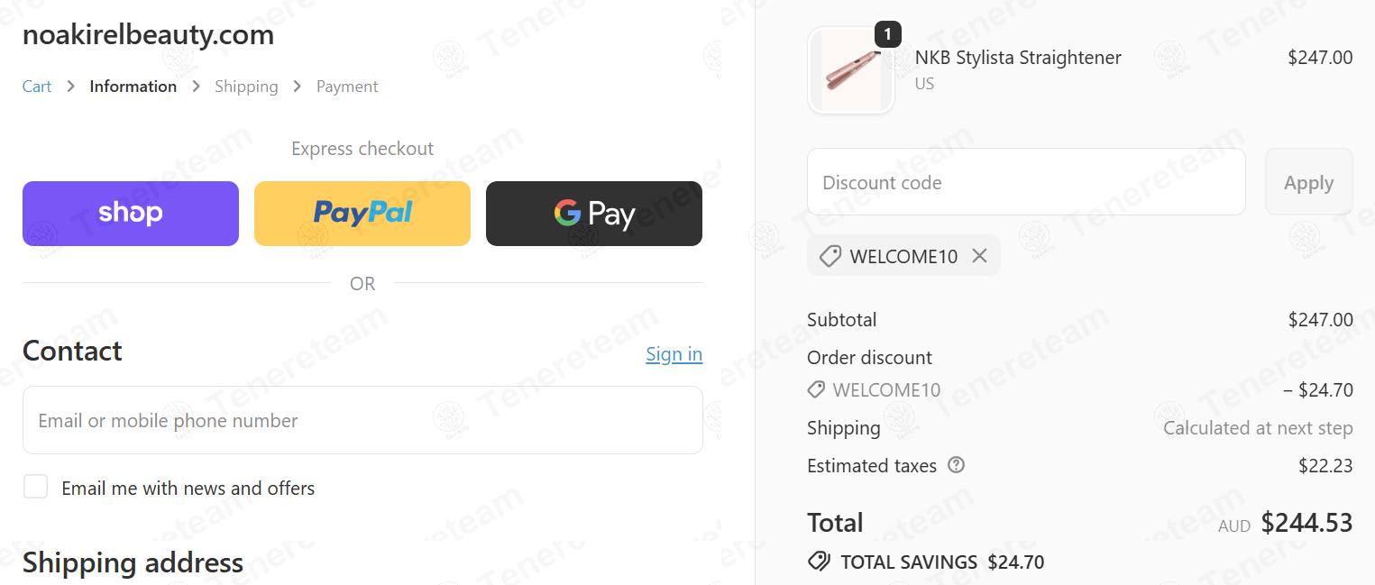 Noakirelbeauty apply coupon code