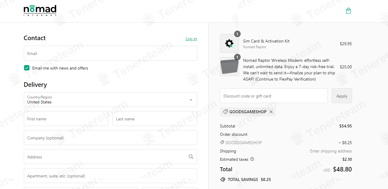 Nomad Internet apply coupon code