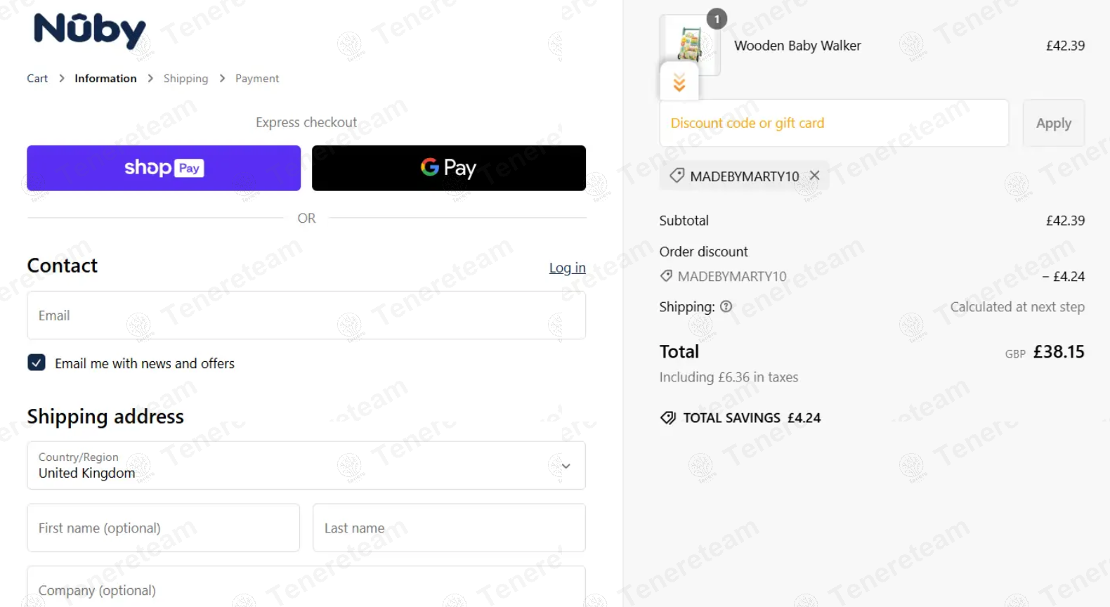 Nuby UK apply coupon code