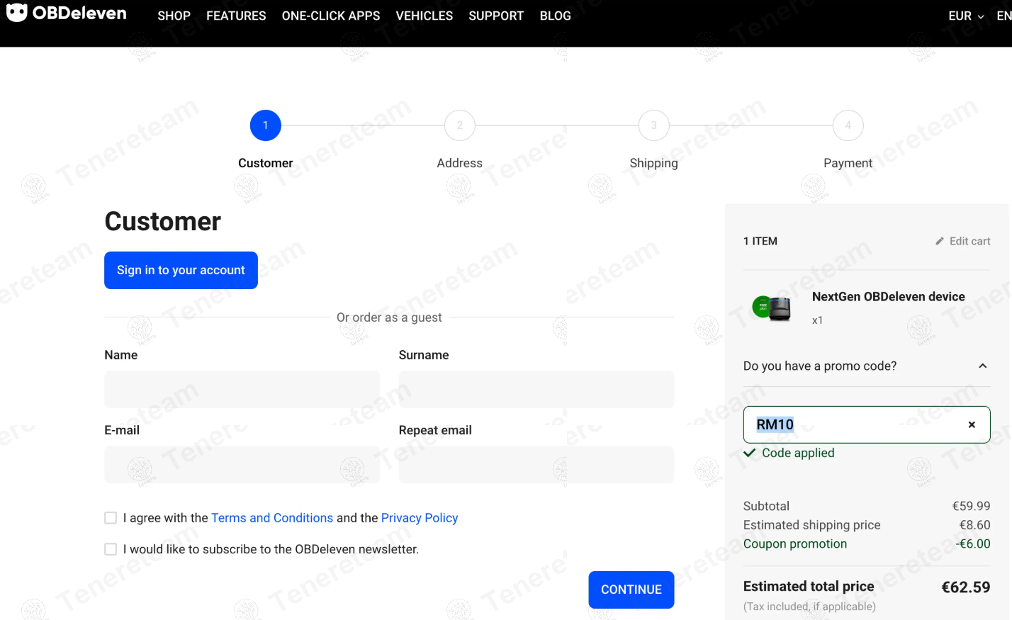 Obdeleven apply coupon code