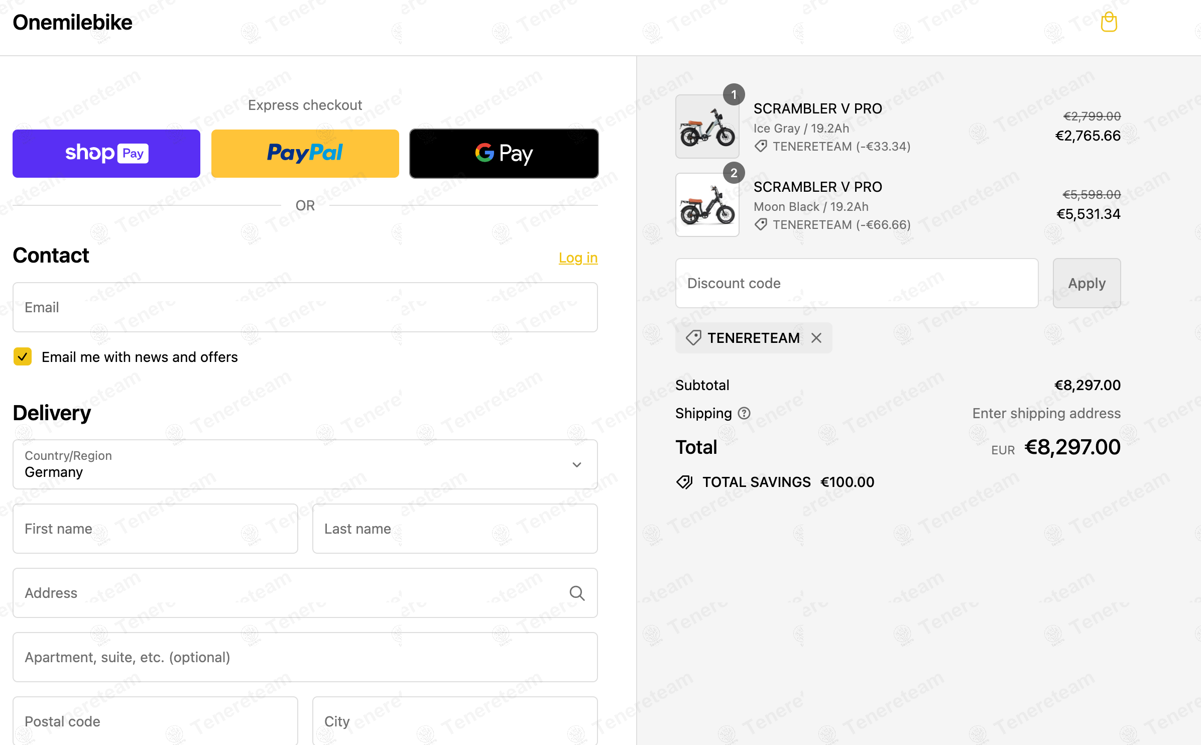 Onemilebike apply coupon code