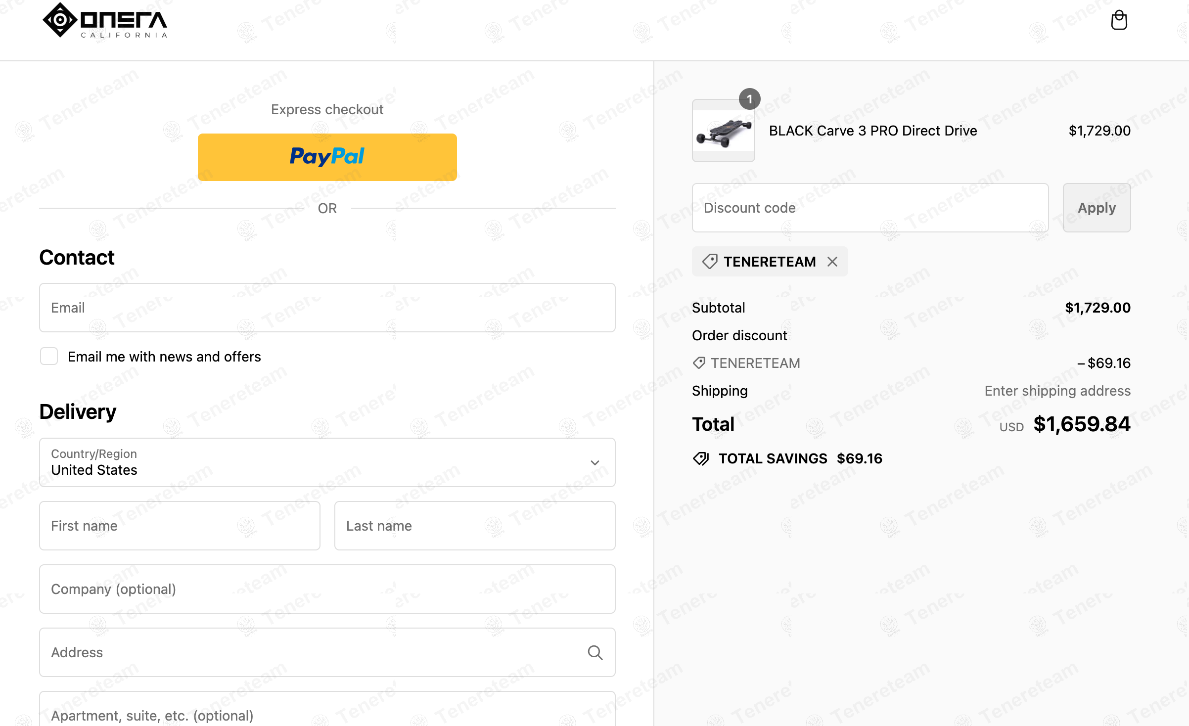 Onsra California apply coupon code