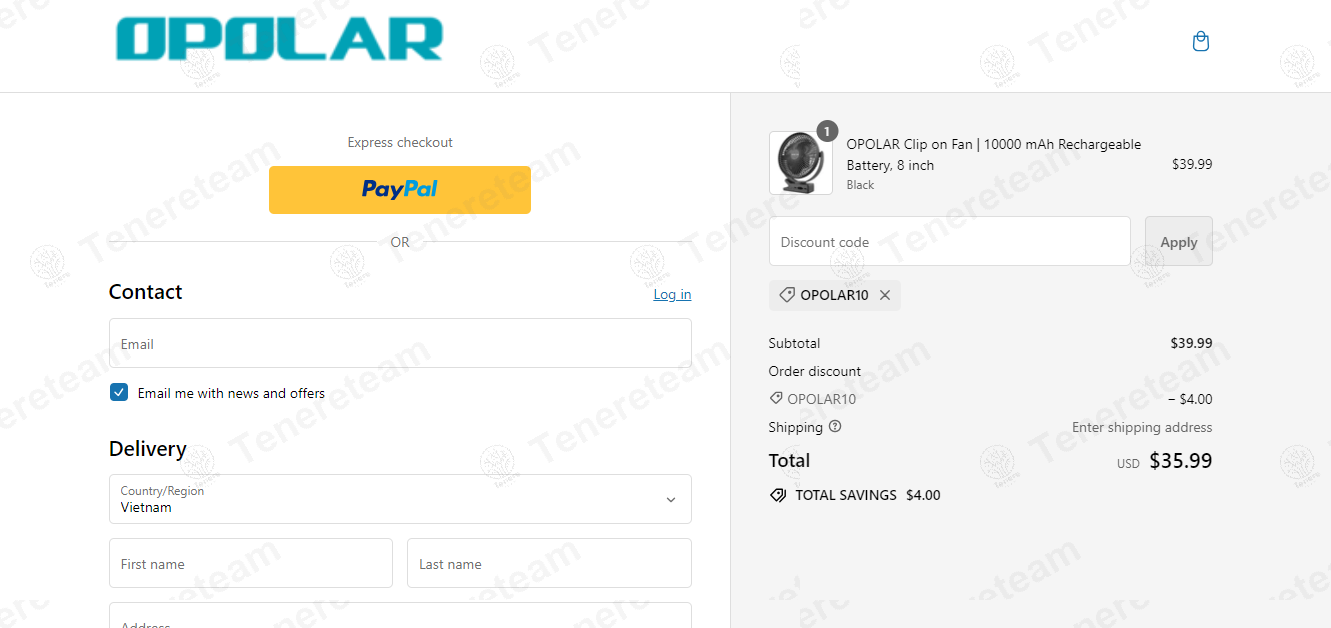 Opolar apply coupon code