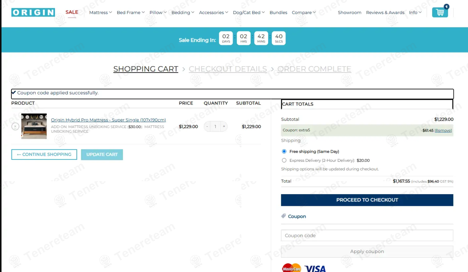 Origin Mattress Singapore apply coupon code