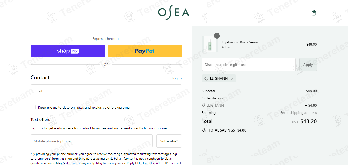 OSEA Malibu apply coupon code