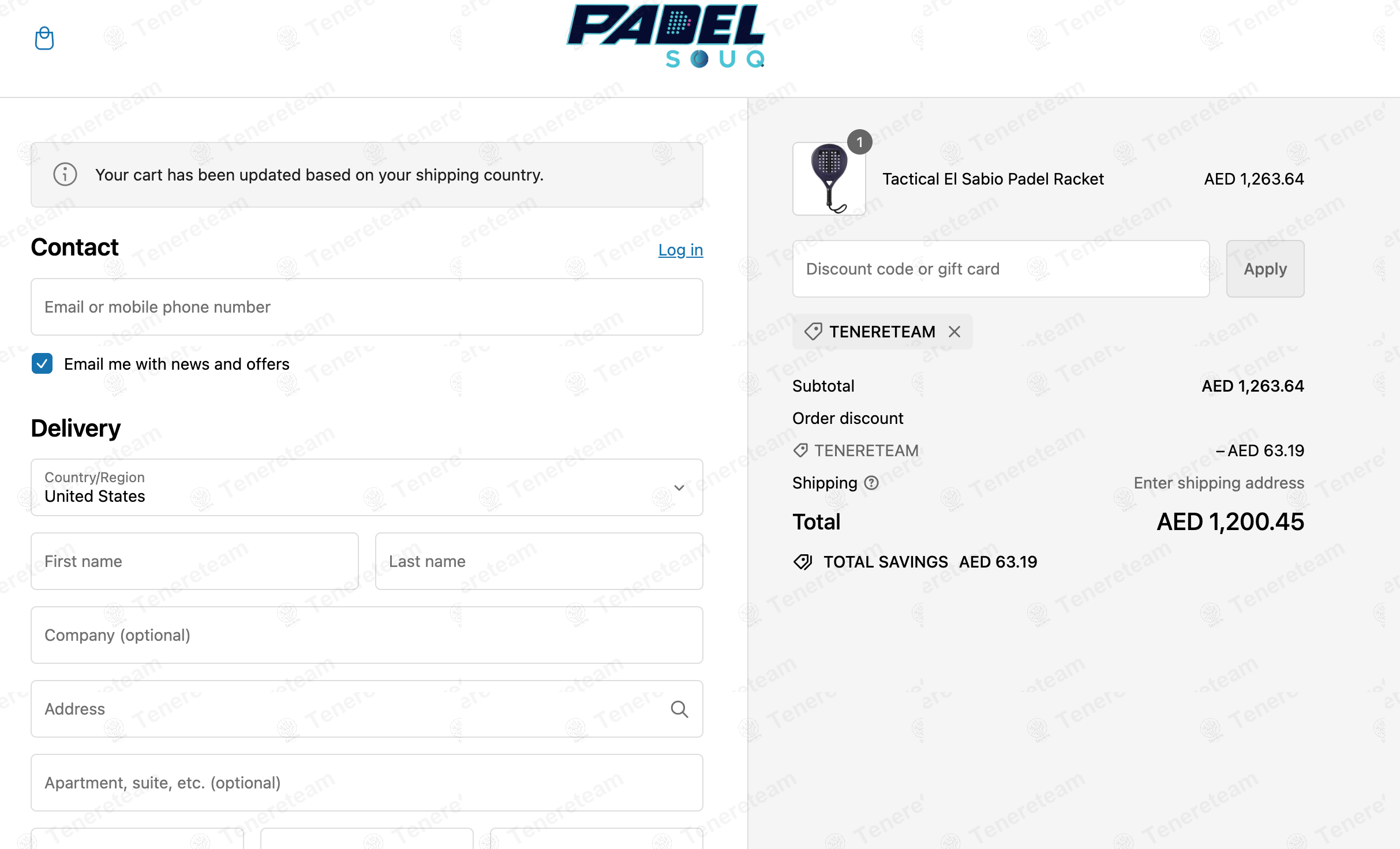 Padelsouq apply coupon code