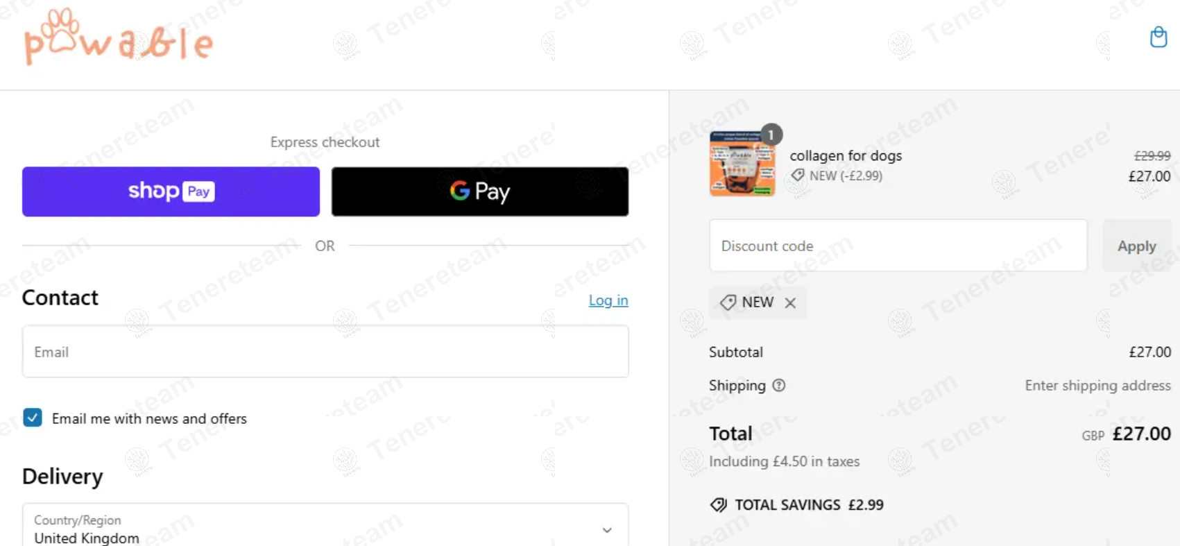 Pawable apply coupon code