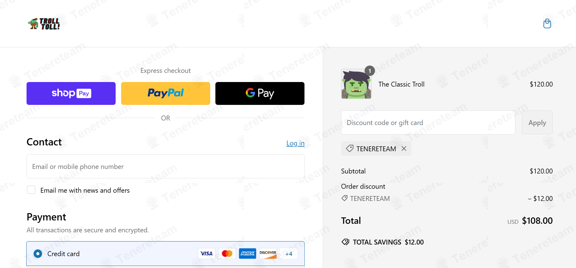 Pay the Troll Toll apply coupon code